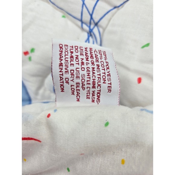 Vintage Red Calliope Little Bedding Elephant Balloon Baby Quilt Crib Nursery USA